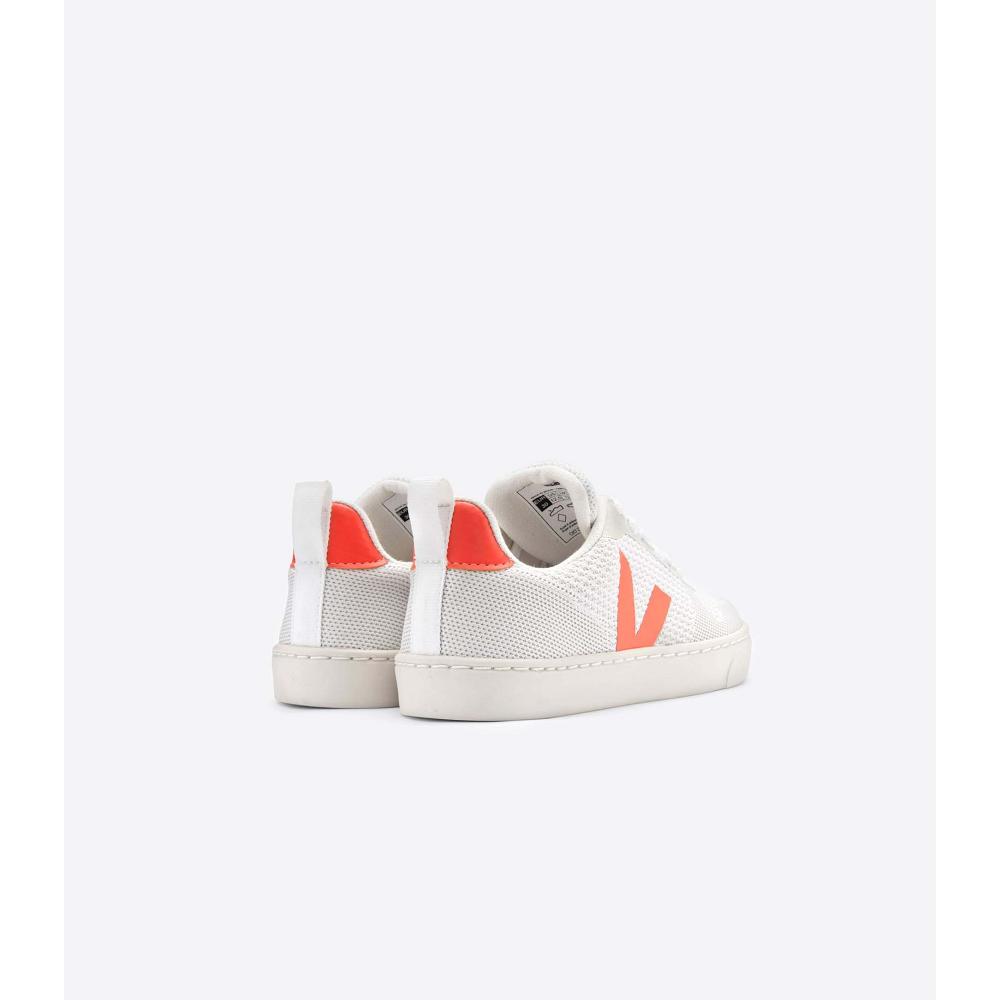 Veja V-10 MALHA BRANCO ALUMINIO Sko Barn White/Orange | NO 795BEX